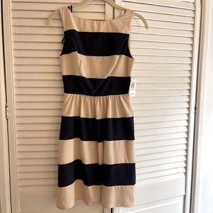 NWT Beige/Navy Striped Dress